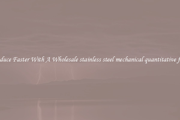 Produce Faster With A Wholesale stainless steel mechanical quantitative filler
