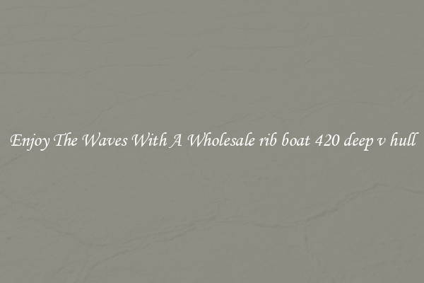Enjoy The Waves With A Wholesale rib boat 420 deep v hull
