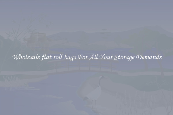 Wholesale flat roll bags For All Your Storage Demands