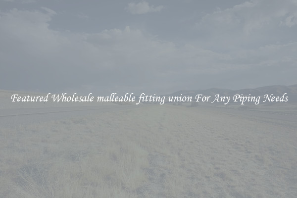 Featured Wholesale malleable fitting union For Any Piping Needs