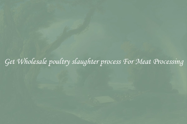 Get Wholesale poultry slaughter process For Meat Processing