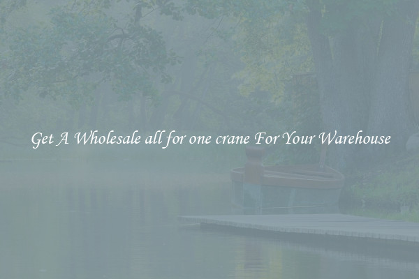 Get A Wholesale all for one crane For Your Warehouse