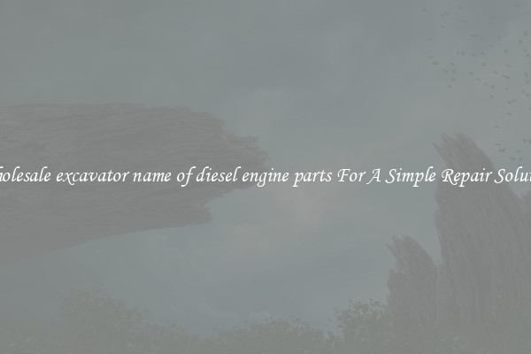 Wholesale excavator name of diesel engine parts For A Simple Repair Solution