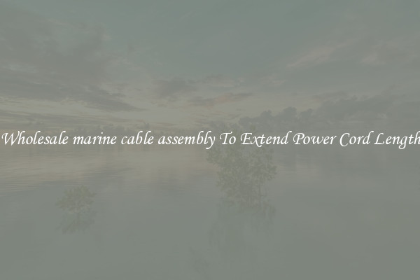 Wholesale marine cable assembly To Extend Power Cord Length